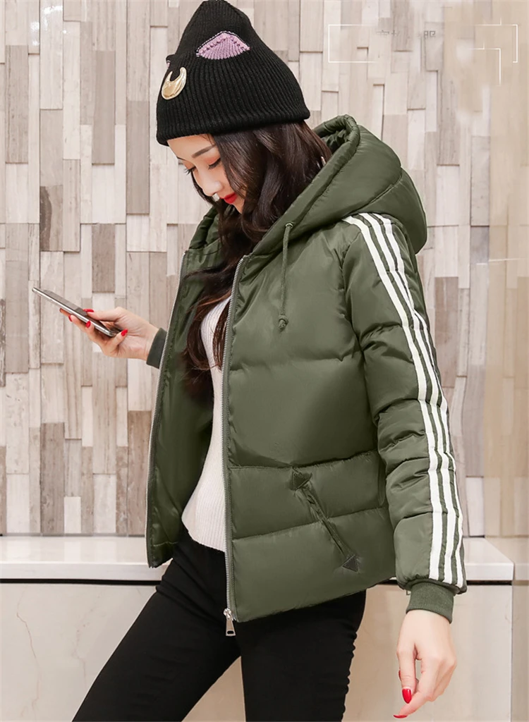 New Winter Jacket Women Fashion Coat Padded Solid Hooded Jacket Outwear High Quality Slim Parka Women's Clothing