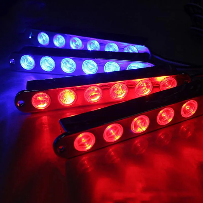 

4 X 6LED Car Strobe Warning Light Wireless Remote Control Emergency Flash Lamp