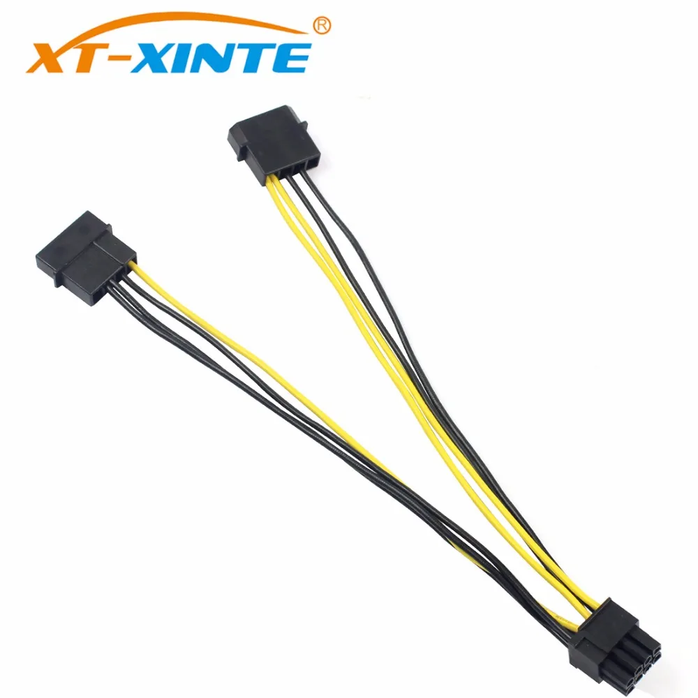 XT XINTE кабель питания 8Pin на двойной большой 4Pin Адаптер Для ЦПУ для ПК 4 + 4pin кабели