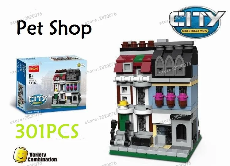 6 in 1 Model building kit compatible with loge city mini Creators serie town hall Brick Bank Building City street 1000+pcs | Игрушки и