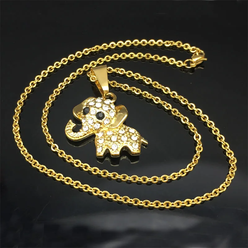 Ожерелье с подвеской в виде слона из нержавеющей стали стиле хип хоп рок Африки