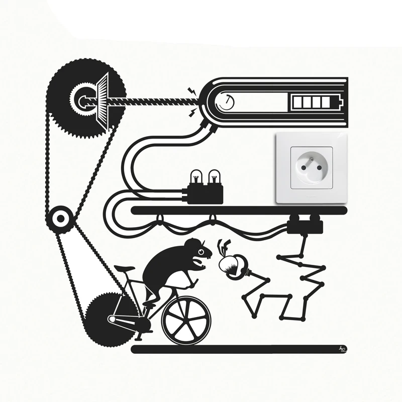 Виниловые водонепроницаемые настенные стикеры хомяк Fixie Bike переключатель для