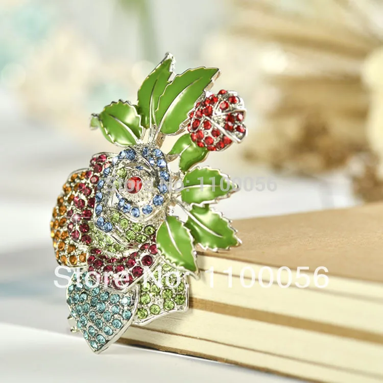 Брошь в виде цветного цветка свадебная брошь с эмалью 5 цветов X0979 2019 | Украшения и