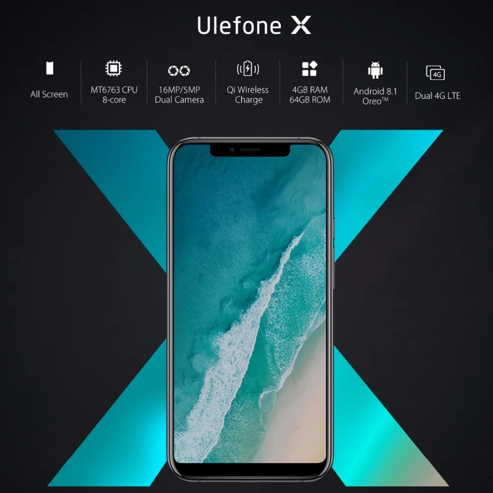 Ulefone X мобильный телефон 5 85 &quot18 9: 9 соотношение Дисплей Android 8 1 MTK6763 Octa Core 4 ГБ