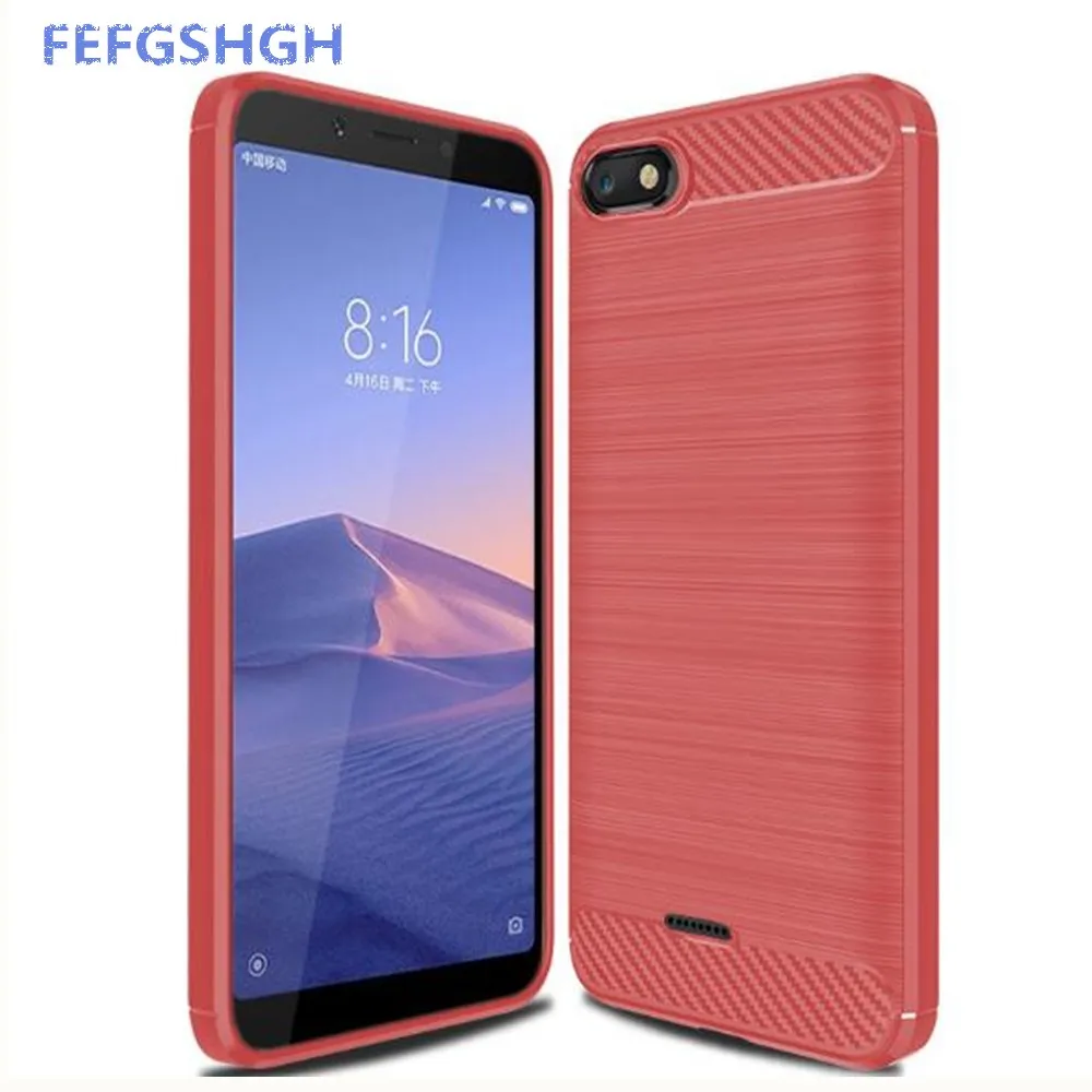 Carbon Fiber Cover For Xiaomi Redmi 6A Case Rubber Silicone Phone Cases Back | Мобильные телефоны и аксессуары