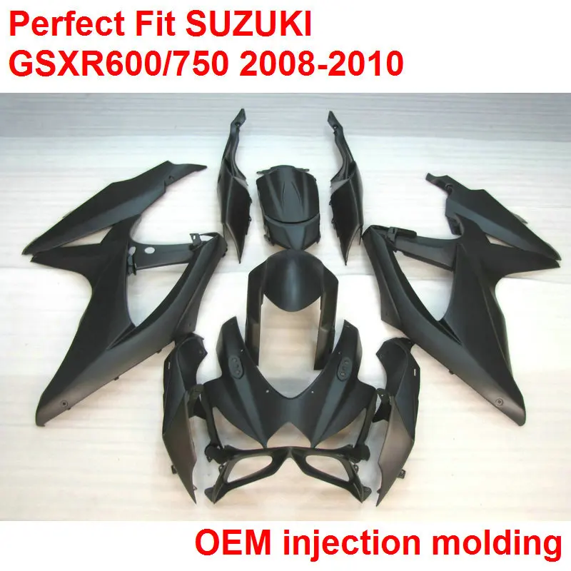 

Bodywork kit for Suzuki injection molded fairings GSXR600/750 2008 2009 2010 matte black fairing kits GSXR750 08 09 10 NB24