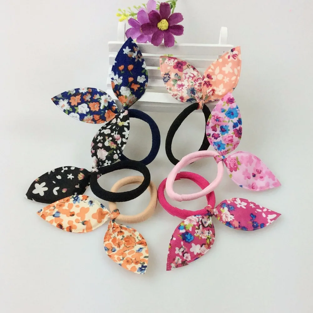 Милые аксессуары для волос девочек 10 шт./лот эластичные повязки с цветочным