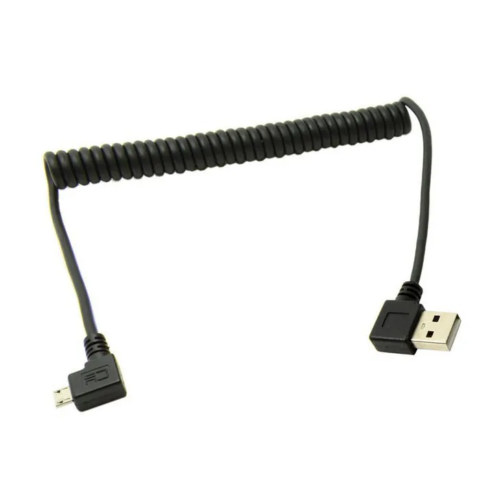 Правый угловой 90 градусов Micro USB штекер типа папа левый угол весна выдвижной