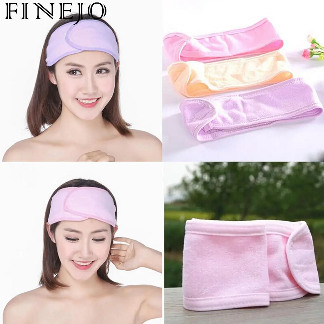 ФИНЕДЖО 2019 йога повязка на голову для женщин, эластичная косметическая повязка из мягкого материала для волос для банных полотенец, спа, бега и спортивных занятий