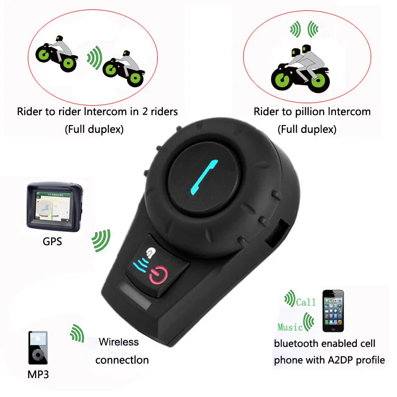 Беспроводной Bluetooth интерком для мотоциклетного шлема 500 м 2 комплекта|helmet intercom