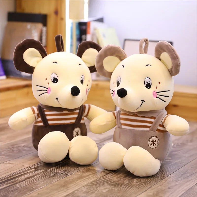 

Candice guo plush toy stuffed doll cartoon animal rice braces mouse rat bedtime story friend birthday gift christmas present 1pc