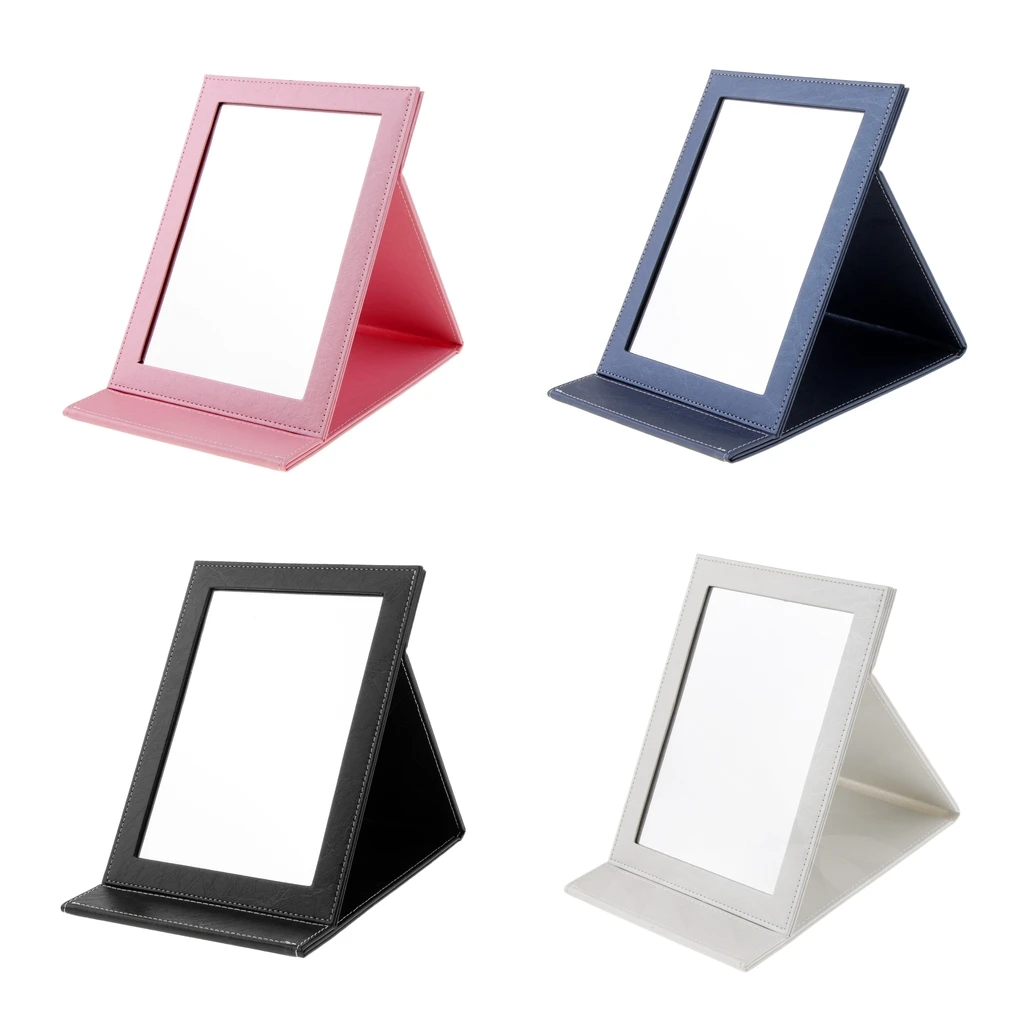 

PU Leather Makeup Foldable Mirror - Portable Compact Pocket Cosmetic Mirror - Large Size 25x18cm