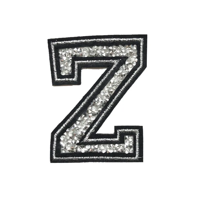 Нашивки с буквами Z горячей фиксацией Стразы вышивка помощью утюга значки