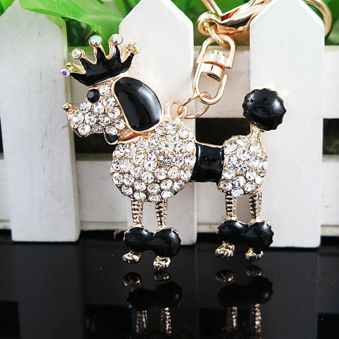 Sanyu 2018 Couple Keychain Rhinestone Dog Accessory Luxury Crown Rings with Crystal Cute | Украшения и аксессуары