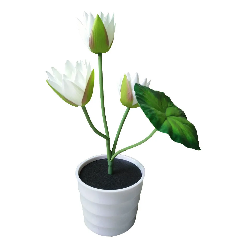 Солнечная энергия LED Свадебное предложение романтические Лотос Искусственные