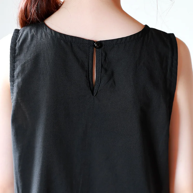 2021 Одежда для девочек-подростков платья без рукавов черный длинный сарафан из 100%