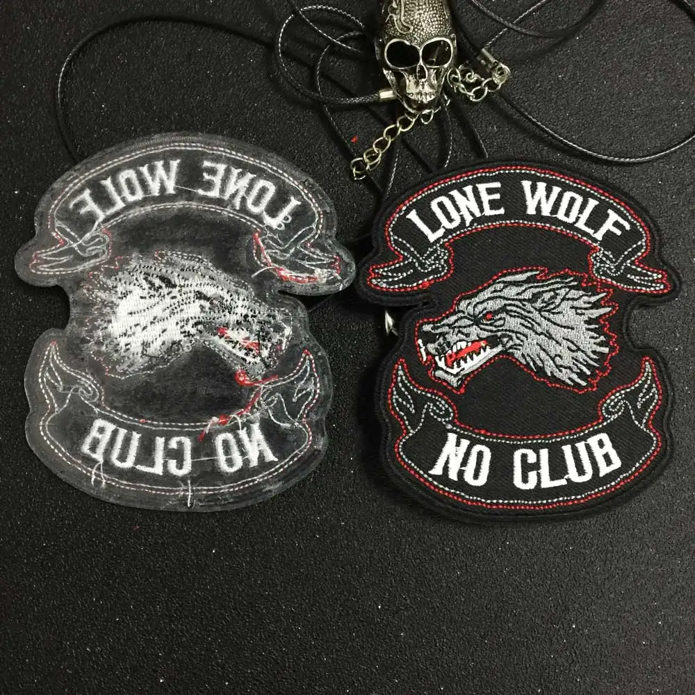 Байкерская нашивка LONE WOLF Байкерский значок без клубов с вышитым скелетом в стиле
