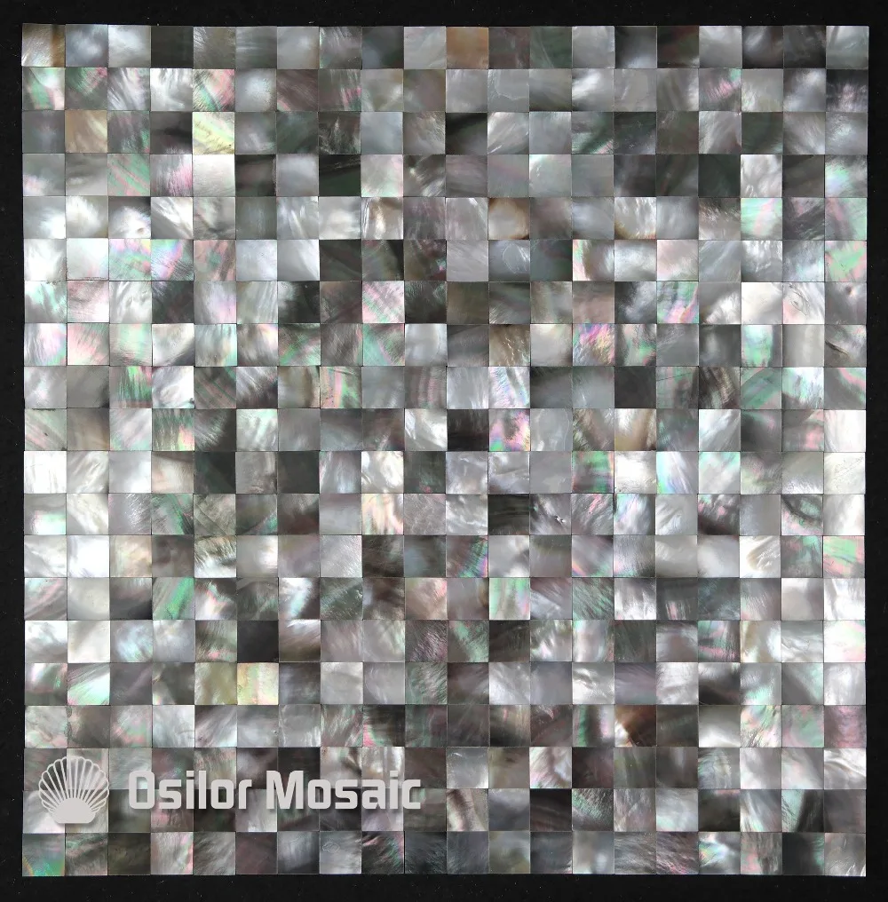 Free shipping 100% blacklip sea shell natural black color seamless mother of pearl mosaic tile for interior house decoration |