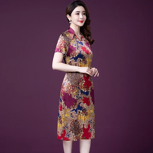 Женское шелковое платье с коротким рукавом элегантное приталенное Xxl весна лето