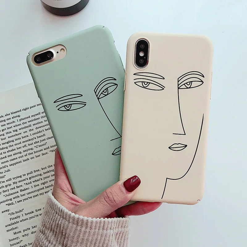 Rheinruby Couples Love Heart Frosted Case For iPhone X XS XR Max 7 8 Plus 6S Cute Cartoon Hard PC Phone Back Cover Coque |