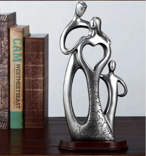 

Modern Family love Model Decoration resin wood Figurines Abstract Figures Statue Ornament Home Office Desktop decor Crafts Gifts