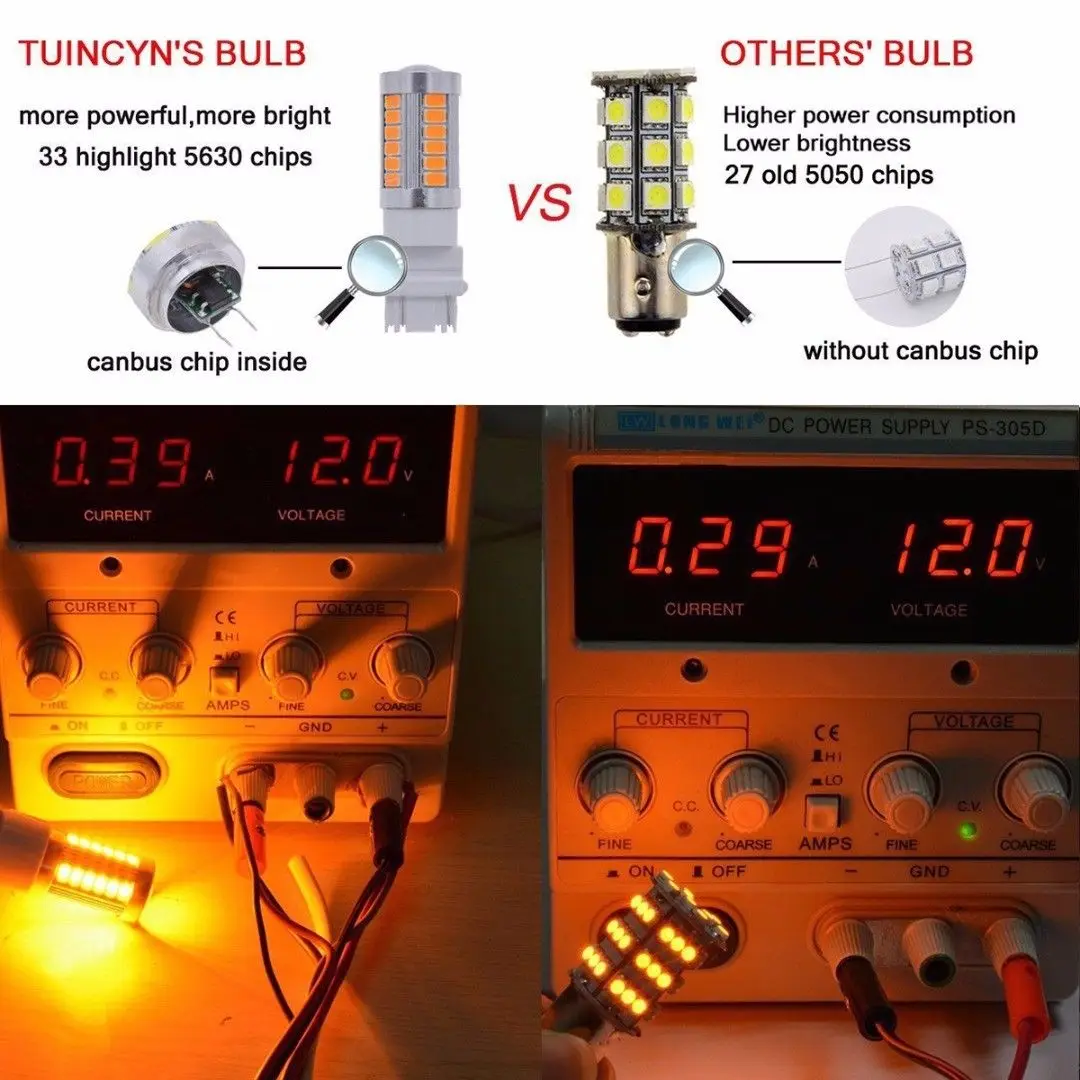 61*16 мм DC 12 V 5630 SMD 360 градусов угол луча Янтарный Автомобильный светодиодный задний