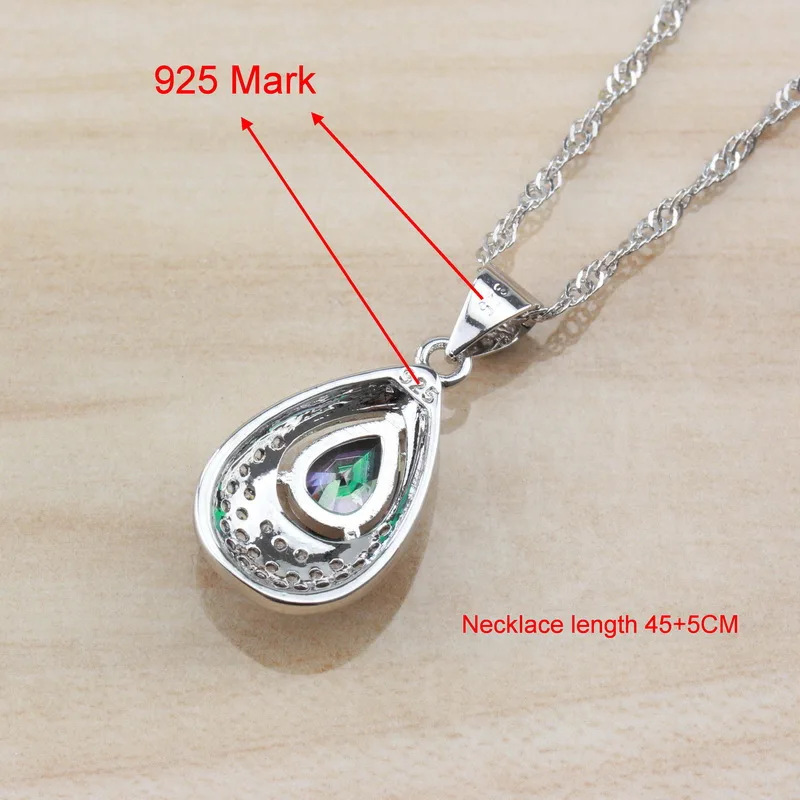 Mystic Rainbow Jewelry Sets Exclusive Cubic Zircon Water Drop Costume For Women Wedding Accessories | Украшения и аксессуары