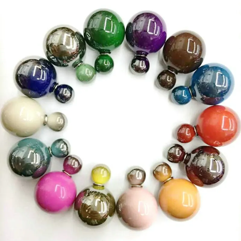 Абзац двойной сталкиваются размер перл стад серьги женский смешать цвет 10 pairs