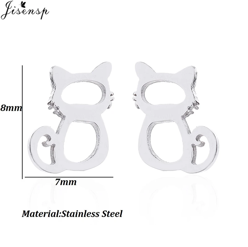 Новое поступление 2019 милые дизайнерские серьги-гвоздики Jisensp с котенком модные