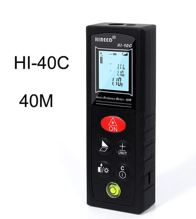 HI-40C black 40 м 60 м 80 м 100 м с питанием от аккумулятора лазерный дальномер цифровой лазерный дальномер лента дальномер - Цвет: HI-40C black