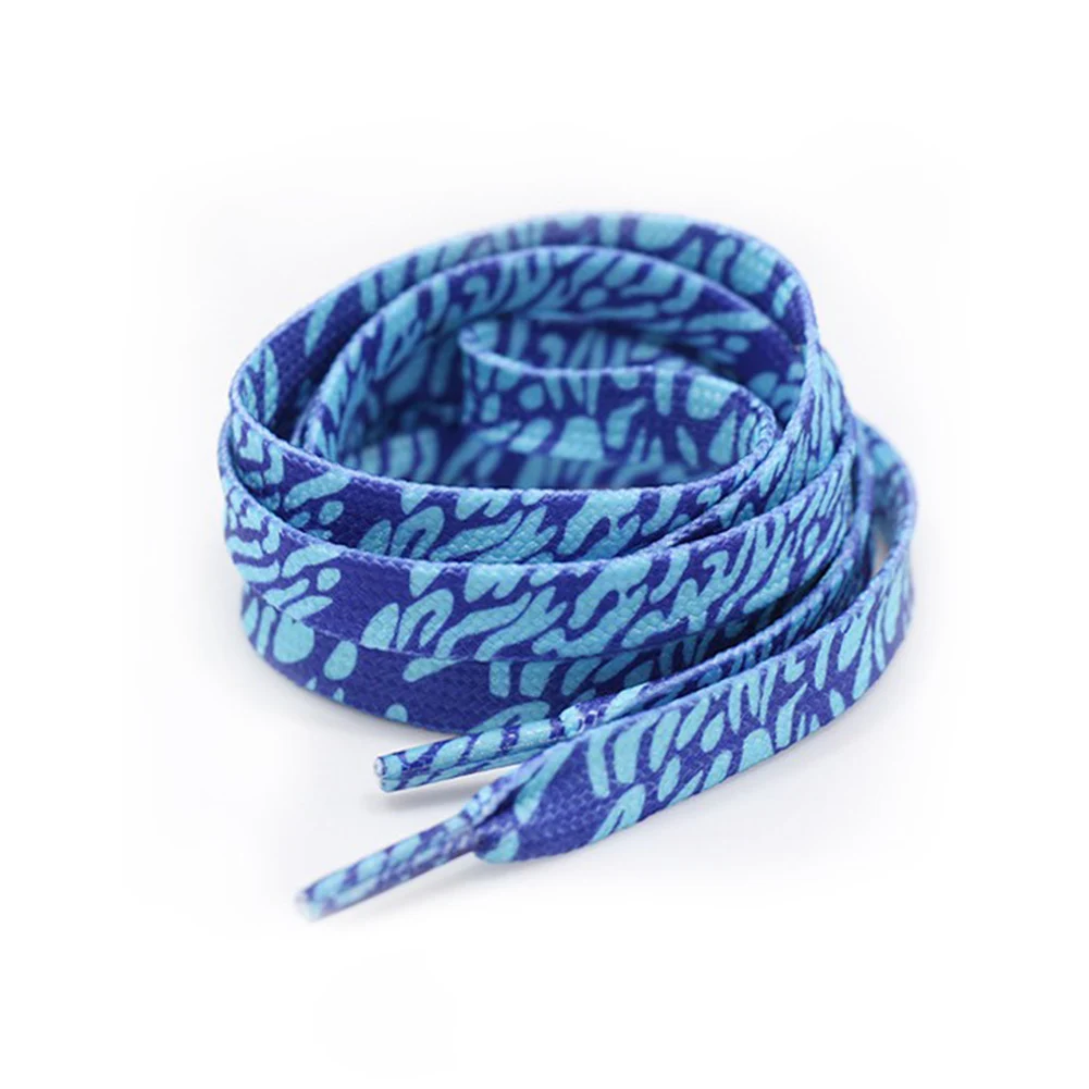 Blue Модные печатные декоративные шнурки с узором радужных цветов шнурки для обуви плоские шнурки стиль спортивный шнурок для девочек - Цвет: Blue
