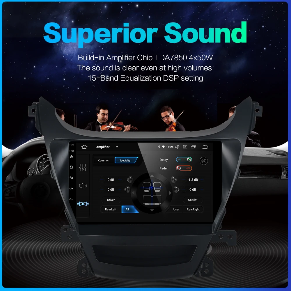 Dasaita " дисплей Авторадио Android 9,0 стерео для Elantra Радио 1 Din gps навигация MAX6 DSP