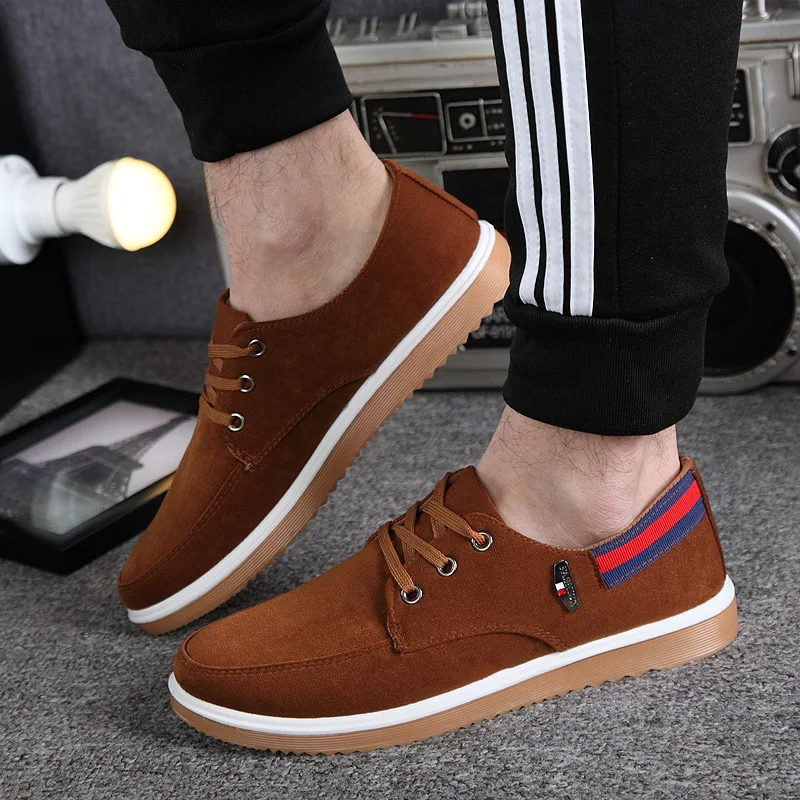 30% OFF Spring and Summer Men's Casual Shoes Men Black Brown Lace Patchwork Breathable Comfortable Flat | Обувь
