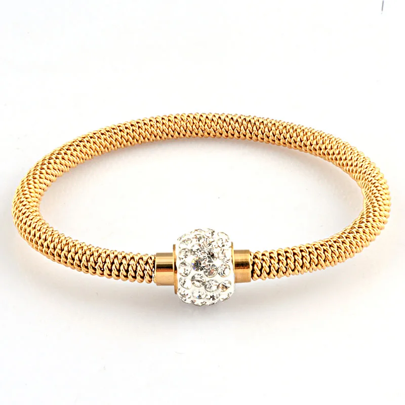 Лидер продаж браслет с магнитным кабелем из нержавеющей стали золотого цвета для