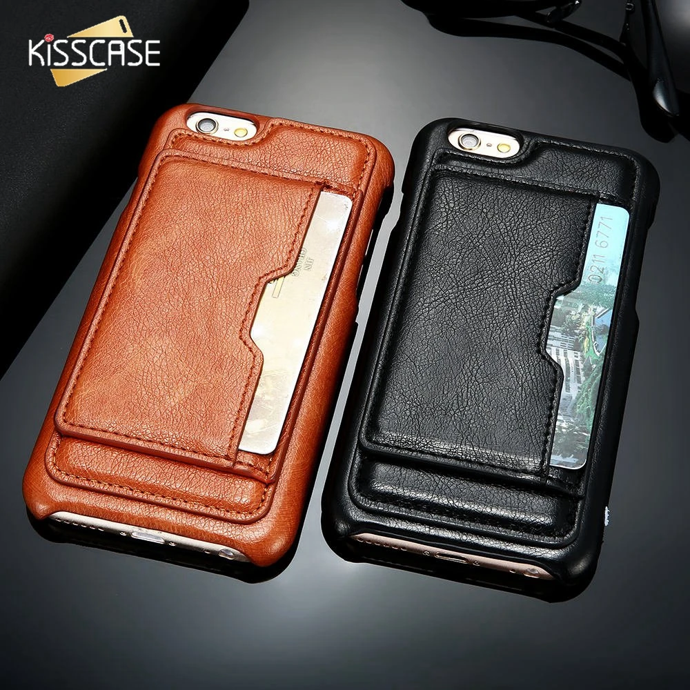 KISSCASE Модный чехол для iPhone 7 Plus роскошный кожаный телефона чехлы 6 6s 8 с держателем