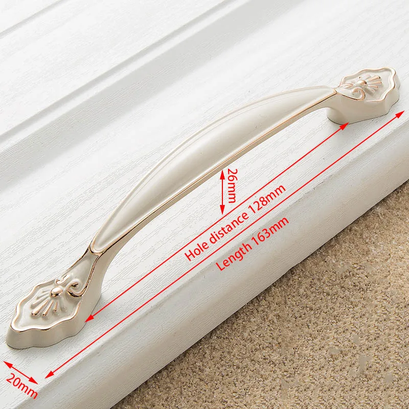 

KAK 5 шт. цинк Aolly цвета слоновой кости, белая ручка для шкафа, дверные ручки для кухонного шкафа, ручки для ящиков, мебельная фурнитура в европейском стиле