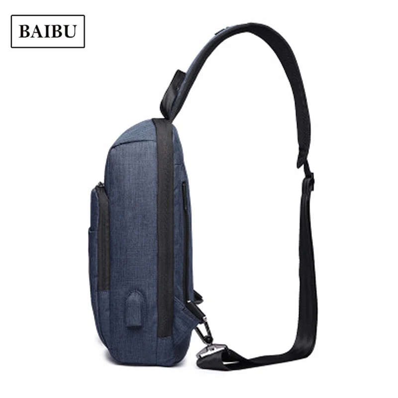 Baibu брендов Для мужчин груди мешок Повседневное Crossbody сумки для подростка зарядка