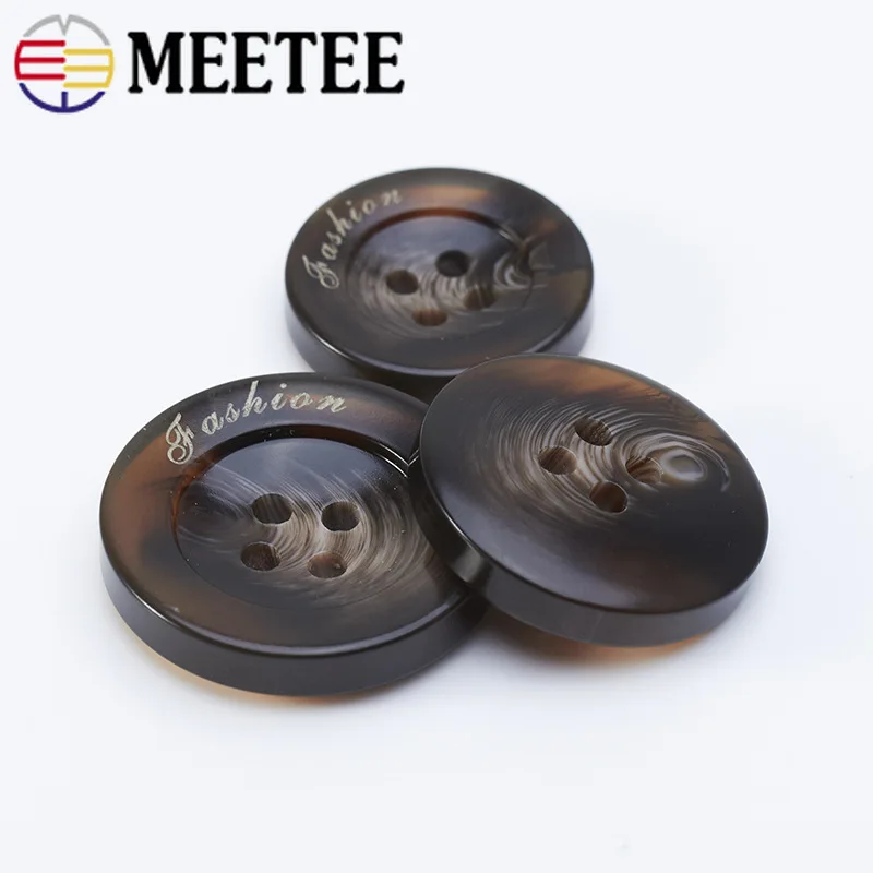 Meetee 30pcs 15-25mm Round 4-holes Plastic Resin Buttons Men Women's Coat DIY Sewing Suit Windbreaker Botones Accessory | Дом и сад