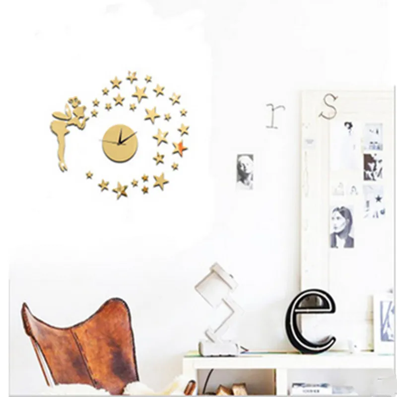 Светодиодные акриловые настенные часы модные зеркальные украшения сделай сам с