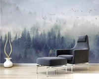 custom wallpaper nordic fresh forest landscape design tv background wall murals living room bedroom mural 3d wallpaper photo
