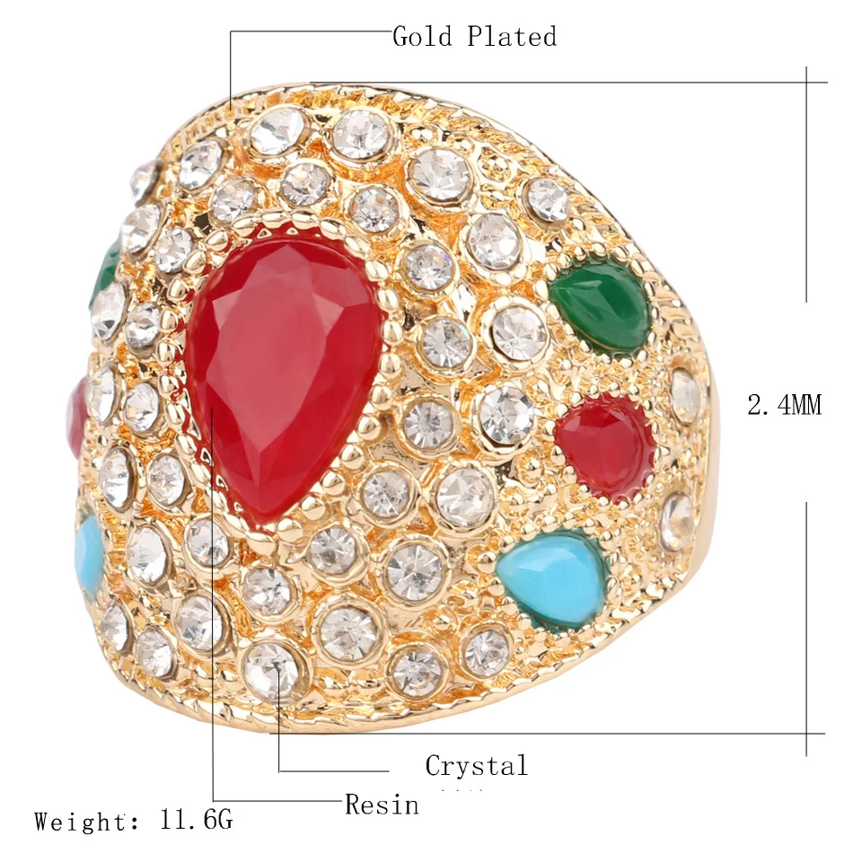 Индийские большие кольца для женщин винтажные аксессуары цветные полимерные