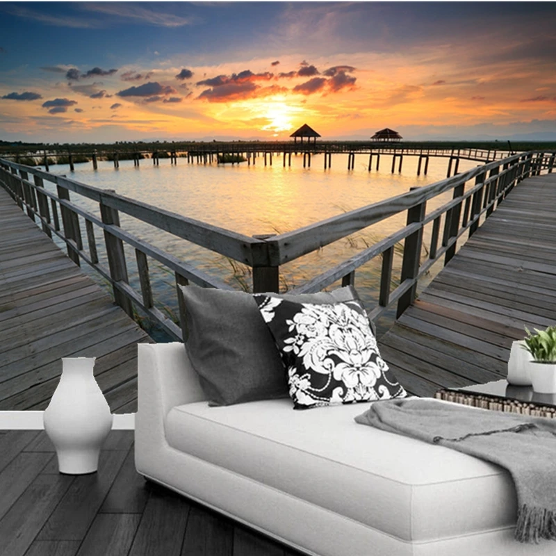 Пользовательские обои с природными пейзажами вид на море восхода солнца 3D