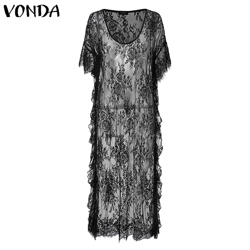 Женское богемное платье VONDA белое длинное с v образным вырезом и рукавом бабочкой