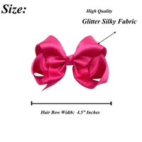 32PCS 45 Inch Hair Bows Clips Premium Glitter Silky Ribbon Boutique Hair Bow Alligator Clips For Girls Teens Toddlers Kids