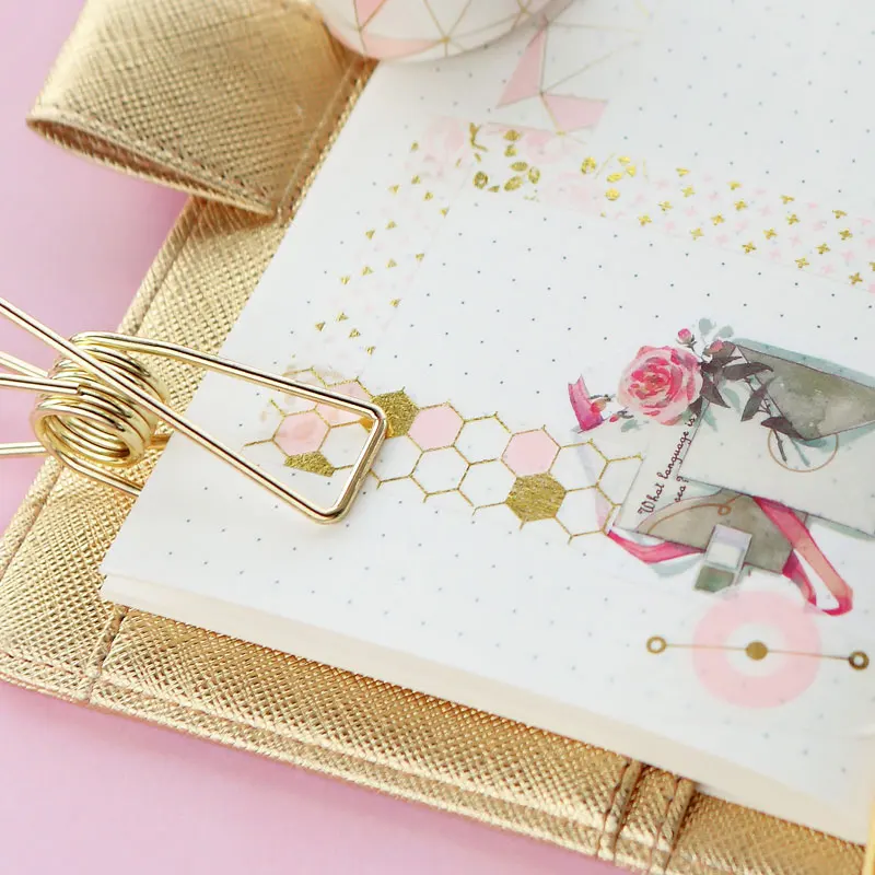 1 шт. DIY картонная бумажная маскирующая лента Washi золотого и розового цвета декоративная клейкая лента для скрапбукинга наклейки / школьные принадлежности