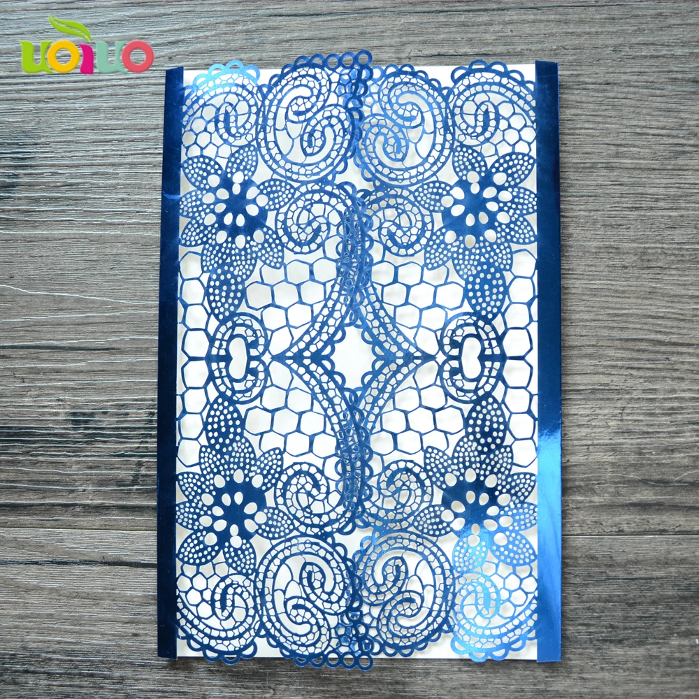 Милые белые кружевные свадебные украшения пригласительные открытки с конвертом