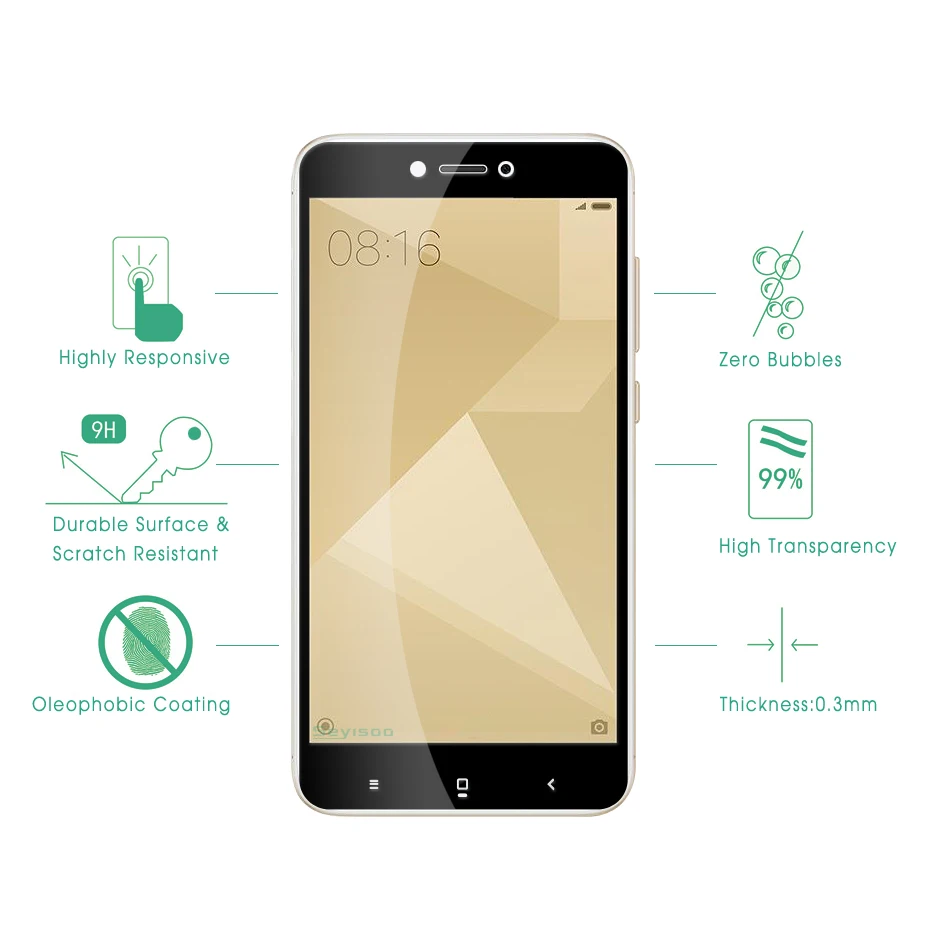 Защитное стекло Seyisoo закаленное с полным покрытием для Xiaomi Redmi 4X Xiomi 4X0 3 мм 2.5D 9H