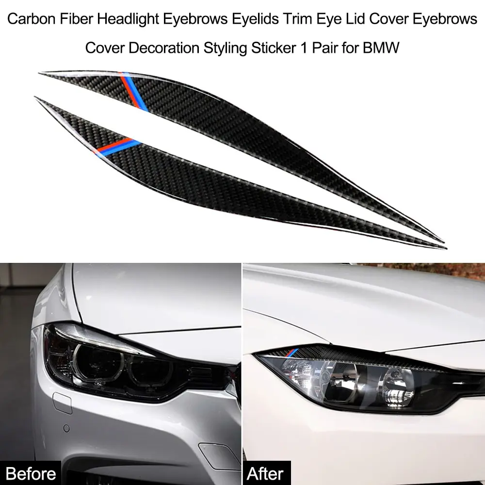 

Carbon Fiber Headlight Eyebrows Rearview Mirror Anti-Rub Strips Stickers Cover Exterior Decoration for BMW F30 F31 F32 F33 F34