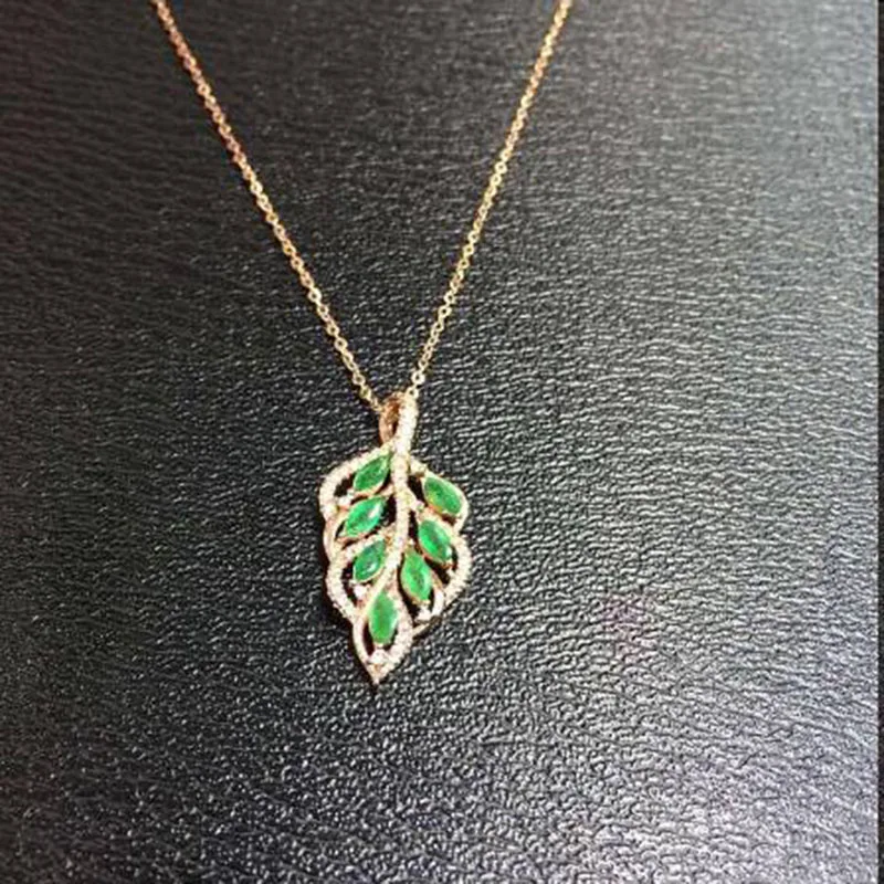 2017 Qi Xuan_Fashion jewelry_colombia Green Stone Umbrella Necklaces_Rose Gold Color Pendant Necklaces_Factory прямые продажи|fashion