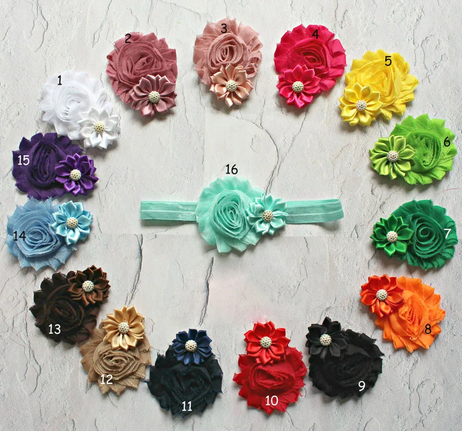 

36pcs/lot,Chiffon Shabby Baby Headband,Stretchy Nylon Girls Hairband,Cluster Flower Children Headwraps,Kids Hair Accessoires